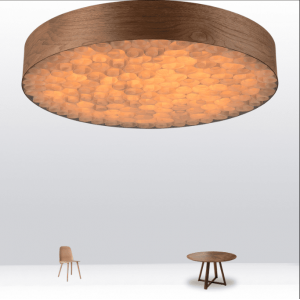 Round LED Lighting Fixture Wood LED Pendant Chandelier Light Custom engineering light