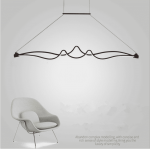European style unique  LED acrylic adjustable wave pendant lamp