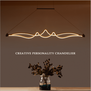 European style unique  LED acrylic adjustable wave pendant lamp
