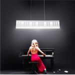 wholesale nordic decorative geometric up and down linear LED  pendant hang light