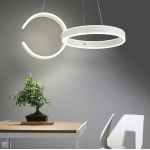 Fancy decoration acrylic led hanging chandelier with two ring round light lamp