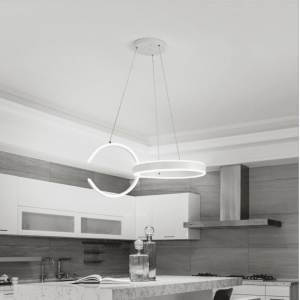 Fancy decoration acrylic led hanging chandelier with two ring round light lamp