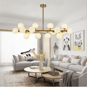 living room decoration iron and glass ball Chandelier modern lamps
