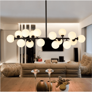 living room decoration iron and glass ball Chandelier modern lamps