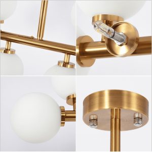 living room decoration iron and glass ball Chandelier modern lamps