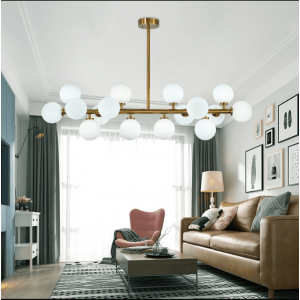 living room decoration iron and glass ball Chandelier modern lamps