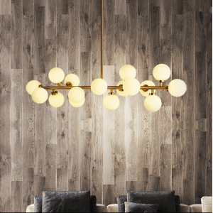 living room decoration iron and glass ball Chandelier modern lamps