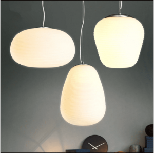 Indoor Decorative Lamp Modern White Glass Ball Pendant Lighting For Living Room