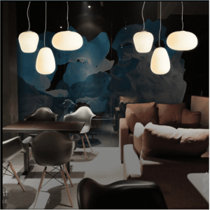 Indoor Decorative Lamp Modern White Glass Ball Pendant Lighting For Living Room