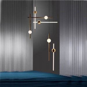 Nordic Modern Glass Shape   Pendant Lamp With Metal  For Indoor Decorations