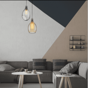 Contemporary latest design modern  glass bubble colored hanging glass ball  pendant light for shop