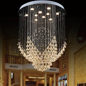Modern Luxury LED Gu10 clear crystal chandelier  for home decorateion