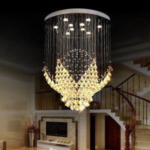 Modern Luxury LED Gu10 clear crystal chandelier  for home decorateion