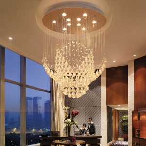 Modern Luxury LED Gu10 clear crystal chandelier  for home decorateion