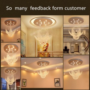 Modern Luxury LED Gu10 clear crystal chandelier  for home decorateion