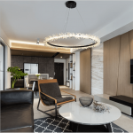 Round ring Crystal Chandelier Pendant Light for Restaurant Decor Chain Chandelier