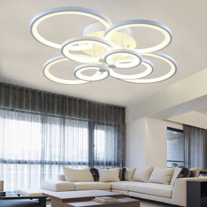 High Ceilings Bedroom living Room study Modern Acrylic Material Ring Chandelier pendant ceiling lights