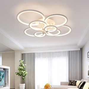 High Ceilings Bedroom living Room study Modern Acrylic Material Ring Chandelier pendant ceiling lights