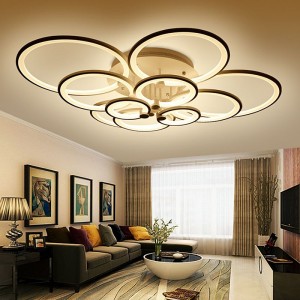High Ceilings Bedroom living Room study Modern Acrylic Material Ring Chandelier pendant ceiling lights
