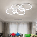 High Ceilings Bedroom living Room study Modern Acrylic Material Ring Chandelier pendant ceiling lights