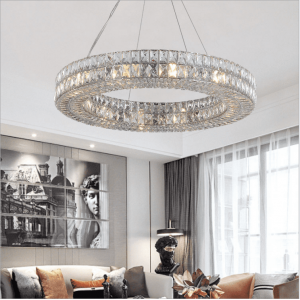 American industrial classic Contemporary  circle K9 Crystal LED  pendant Lamp Lighting Fixture for project