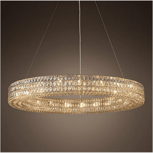 American industrial classic Contemporary  circle K9 Crystal LED  pendant Lamp Lighting Fixture for project