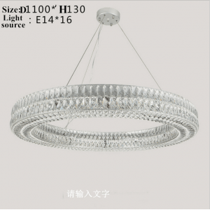 American industrial classic Contemporary  circle K9 Crystal LED  pendant Lamp Lighting Fixture for project