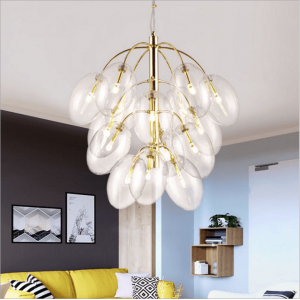 E27 Europe style 2 years warranty metal special gold glass ball chandelier indoor for home/hotel decoration