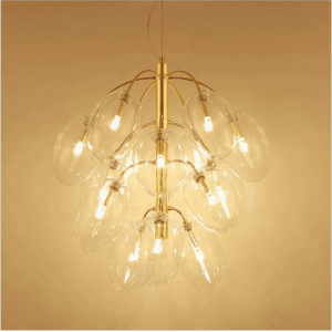 E27 Europe style 2 years warranty metal special gold glass ball chandelier indoor for home/hotel decoration