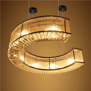 Luxury villas Indoor iron material crystal lighting modern lobby chandeliers