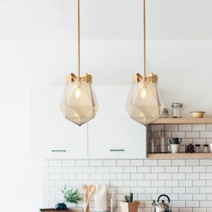 Smoke grey /amber  color led creative new design modern glass maxhedron light