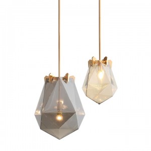 Smoke grey /amber  color led creative new design modern glass maxhedron light