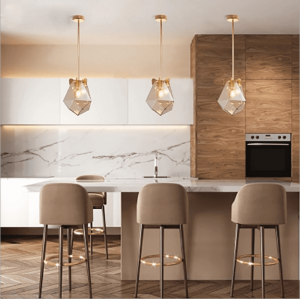 Smoke grey /amber  color led creative new design modern glass maxhedron light