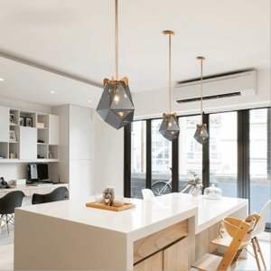 Smoke grey /amber  color led creative new design modern glass maxhedron light