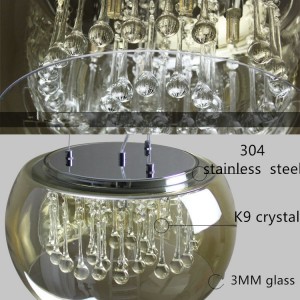 good quality factory direct sale modern metal crystal pendant lamp/droplight