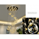 Wholesale new style elegant long spiral crystal ball rain drop round chandelier hotel modern crystal chandeliers