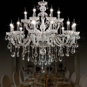 Clear Crystal Chandelier For Dining Room Glass Arms Chandeliers Luxury Hotel Project Lighting