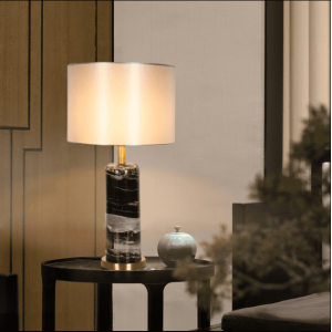 E27 LED Postmodern Nordic Iron Fabric Marble Table Light Table Lamp Desk Lamp For Bedroom Store
