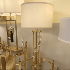Hot sale gold metal base black lamp cover Modern hotel luxury bed side decorate bedside glass tube LED table lamp