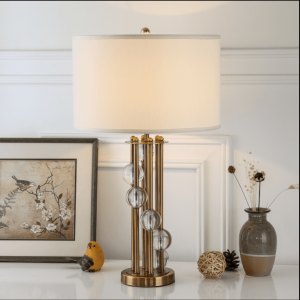 Hot sale gold metal base black lamp cover Modern hotel luxury bed side decorate bedside glass tube LED table lamp