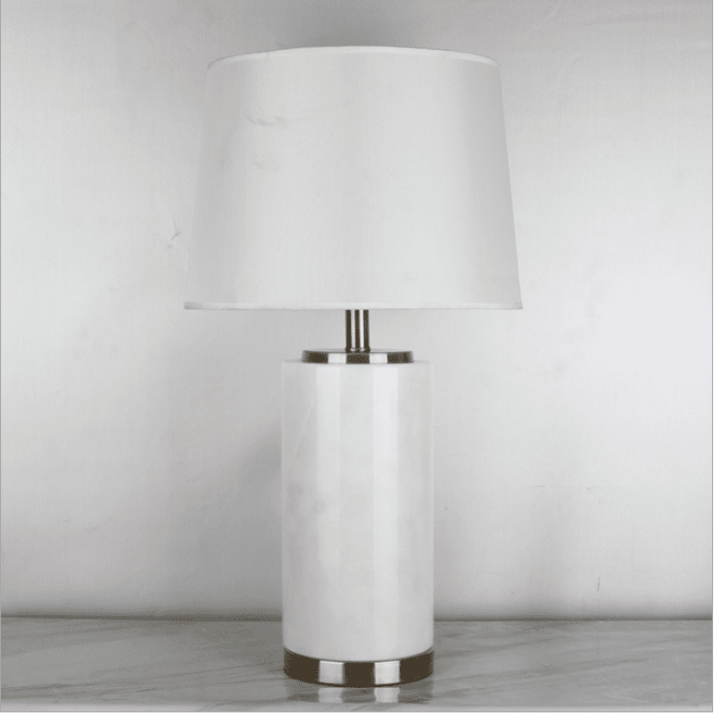 white stone table lamp