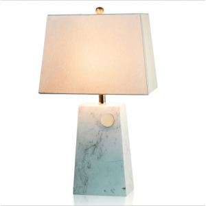 Modern Simple Vase Shape White cloth Table Lamp With Marble Base