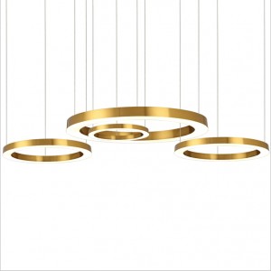 Golden circular ring LED pendant light for office hotel project lighting