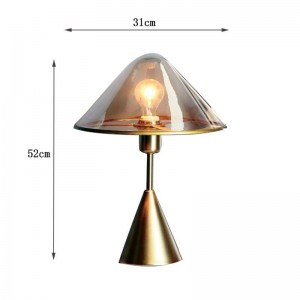 Nordic creative  unique design glass wrought iron high-end club hotel model room living room bedroom table lamp