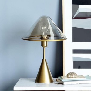 Nordic creative  unique design glass wrought iron high-end club hotel model room living room bedroom table lamp