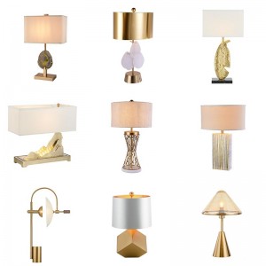 Nordic creative  unique design glass wrought iron high-end club hotel model room living room bedroom table lamp