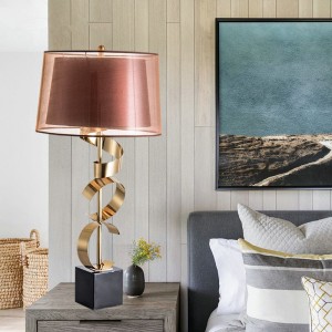 led e27 Postmodern Iron Marble Fabric Golden LED Lamp.LED Light.Table Light.Table Lamp.Desk Lamp.LED Desk Lamp For Bedroom