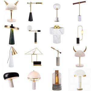Nordic modern design marble villa model bedroom study living room mushroom glass decorative table lamp