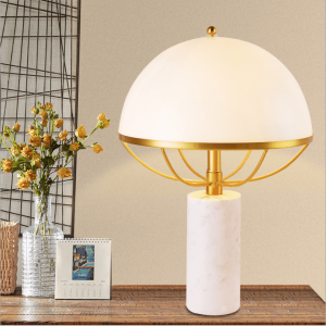 Nordic modern design marble villa model bedroom study living room mushroom glass decorative table lamp