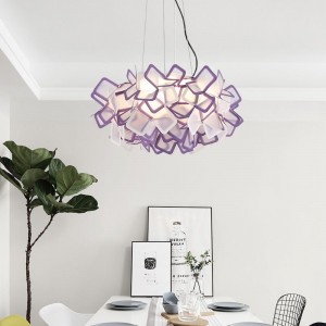 New design lighting flower modern acrylic pendnat  light for restaurant decoration